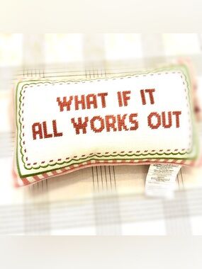 NWT Cupcakes and cashmere pillow “what if it all works out”